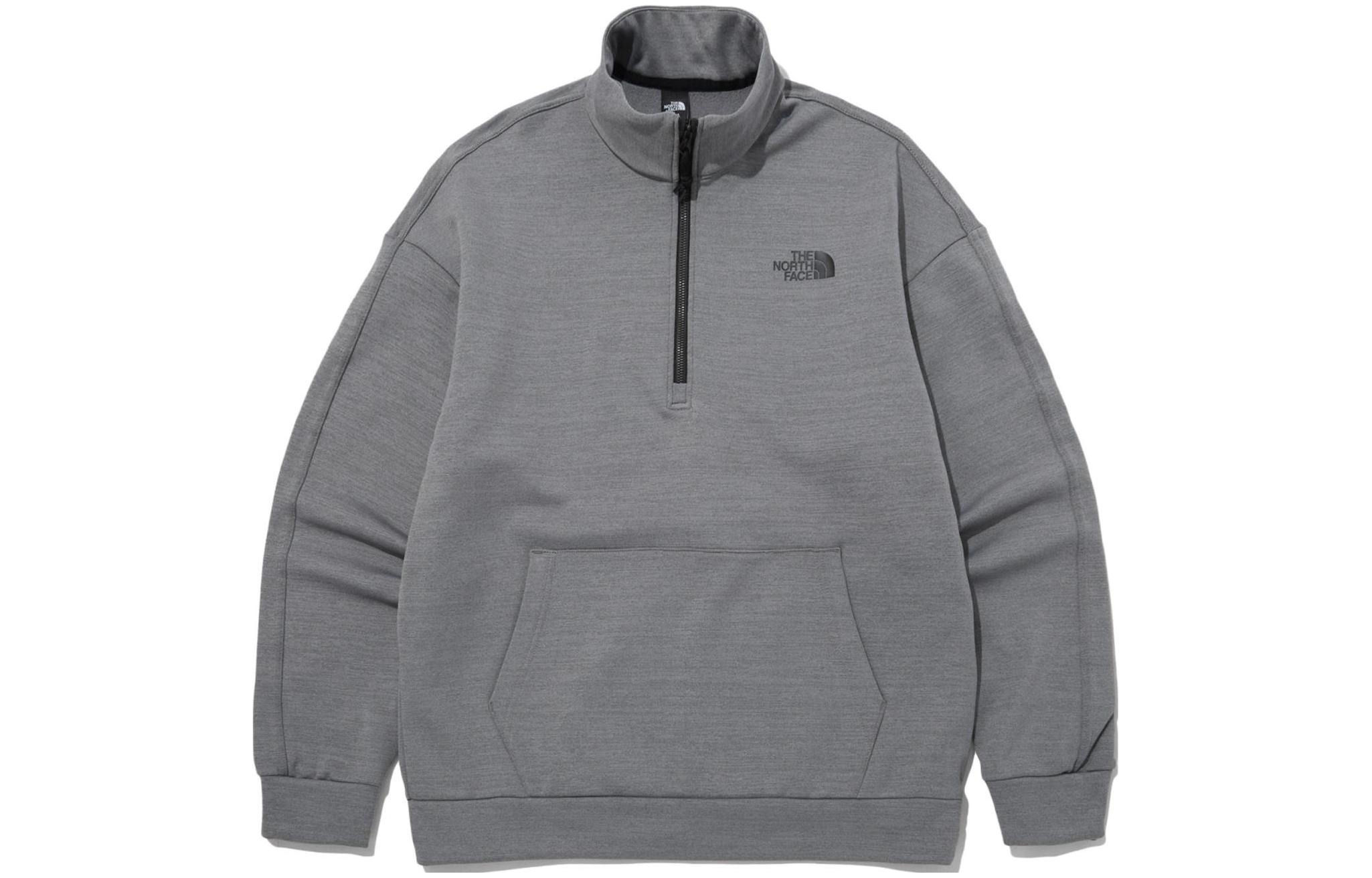 TNF Logo Half-Zip Loose Fit Long Sleeve Sweatshirt Grey NA4FP50B