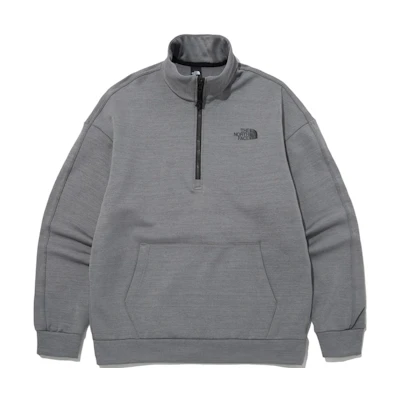 TNF Logo Half-Zip Loose Fit Long Sleeve Sweatshirt Grey NA4FP50B