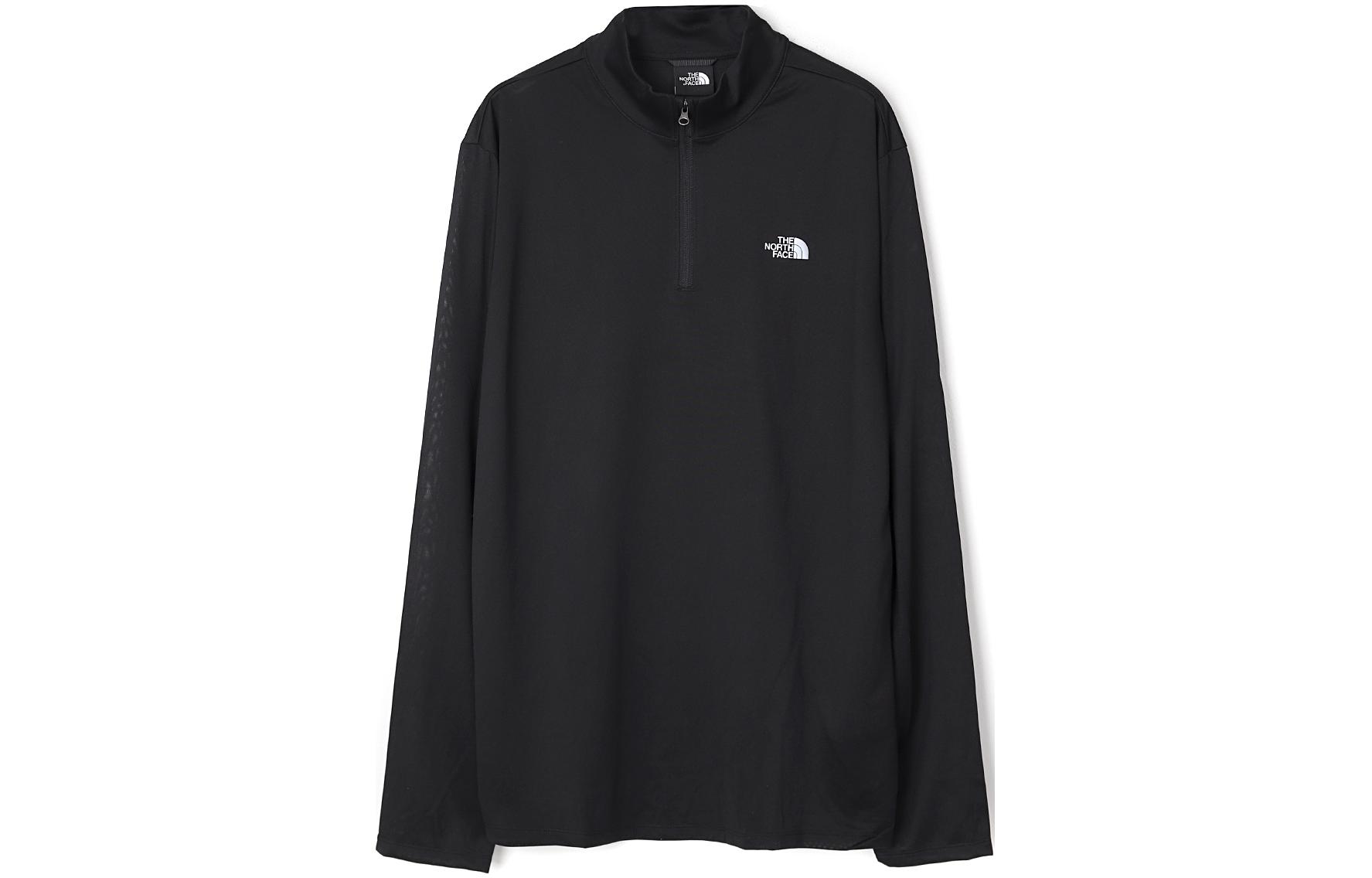 TNF Logo Half-Zip Pullover Sweatshirt Black Long Sleeve NF0A833-WJK3