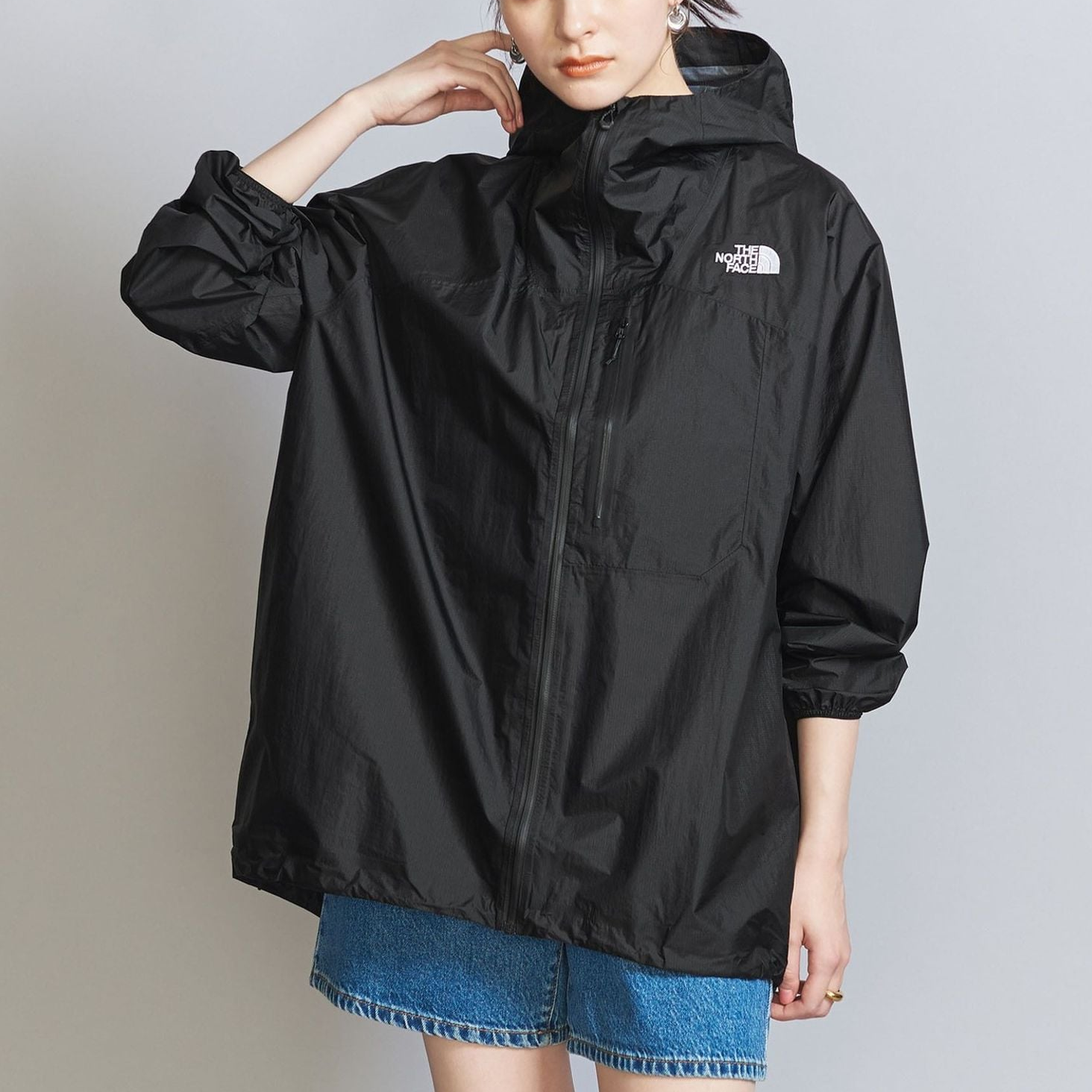 TNF Logo Hooded Zip-Up Loose-Fit Jacket Unisex Black NP12311-K 圖 4