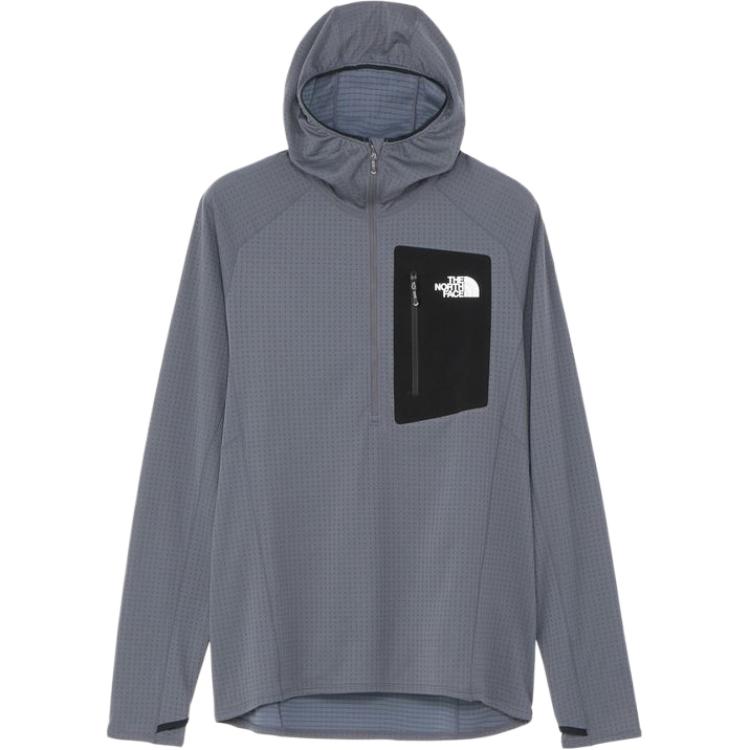 TNF Logo Hoodie Half-Zip Pullover Unisex Grey NT12321-VG