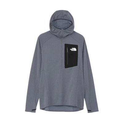 TNF Logo Hoodie Half-Zip Pullover Unisex Grey NT12321-VG
