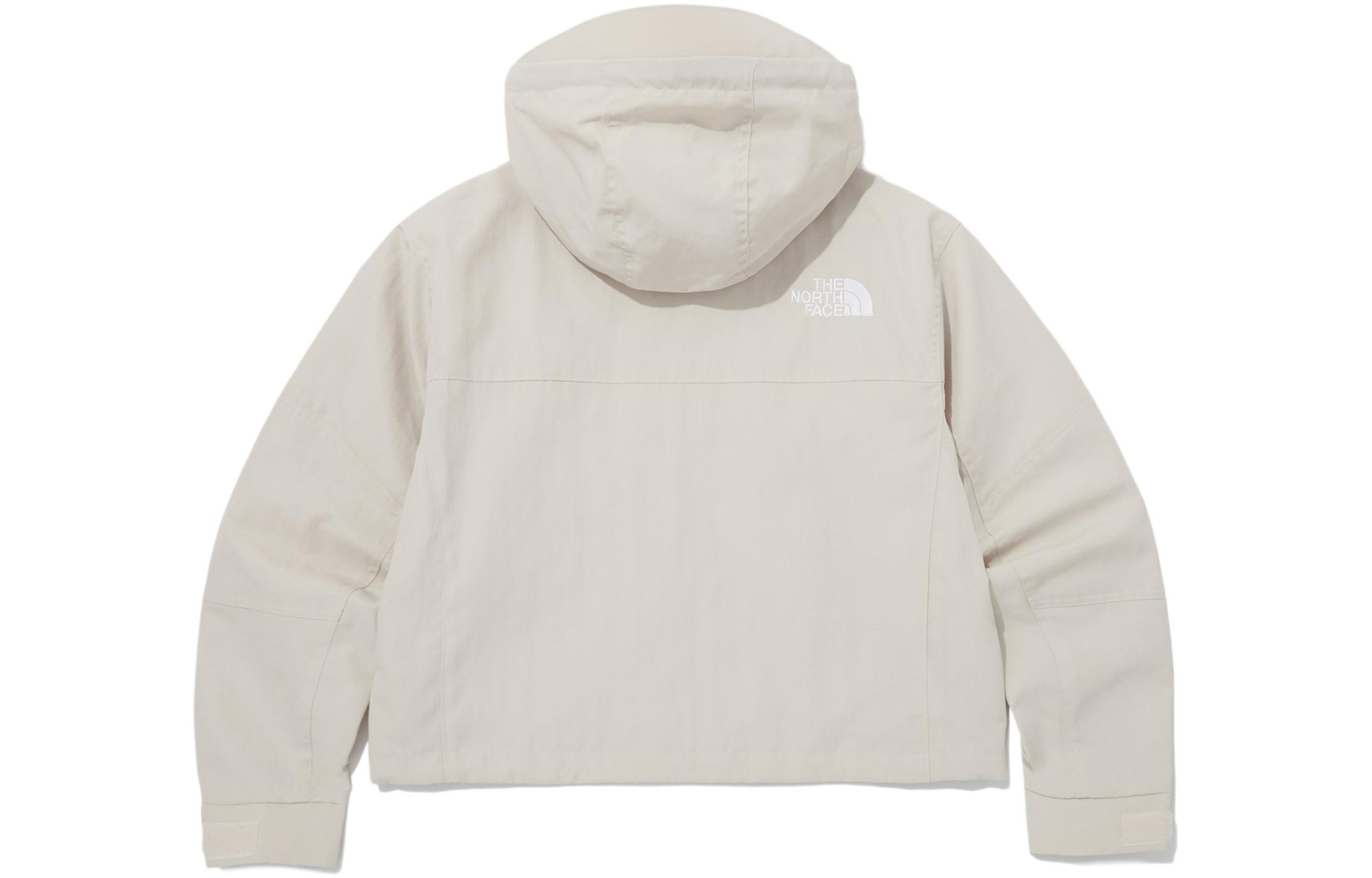 TNF Logo Hoodie Multi-Pocket Long-Sleeve Jacket Beige Unisex NJ3BQ04B 圖 3
