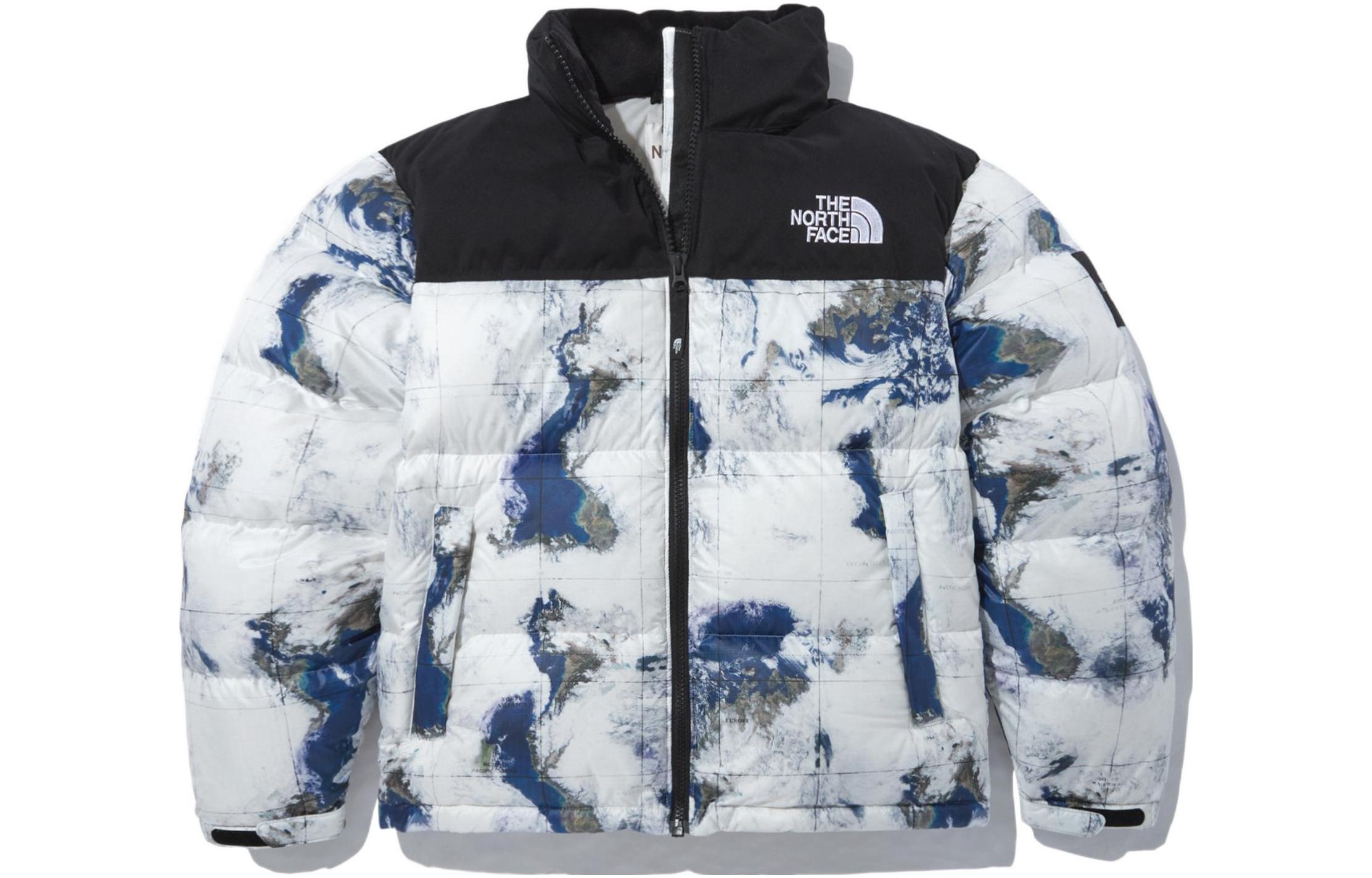 TNF Logo Letter Print Waterproof Jacket Earth Print Unisex NJ1DN51J