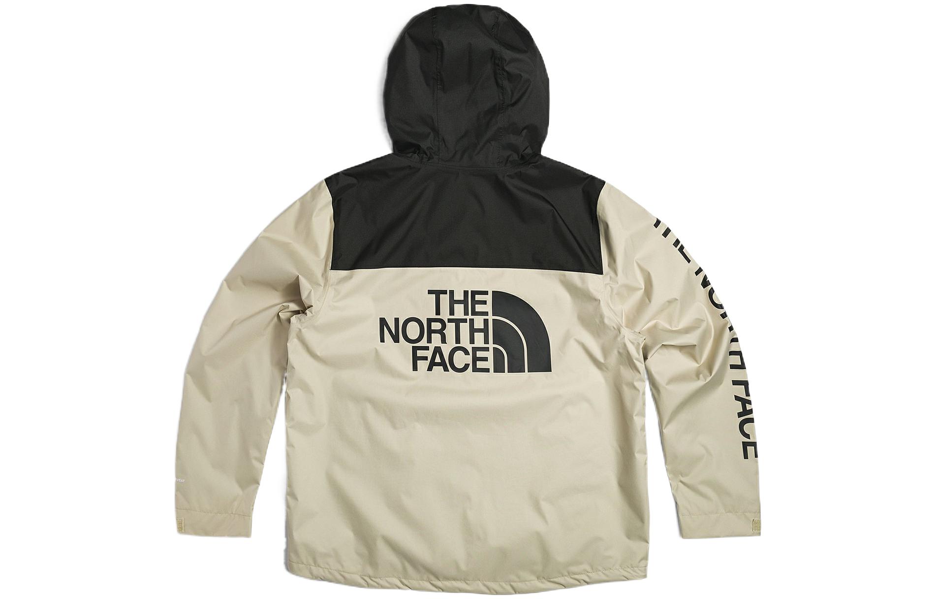 TNF Logo Patch Colorblock Hooded Waterproof Jacket Khaki NFOA5IXA-4D5