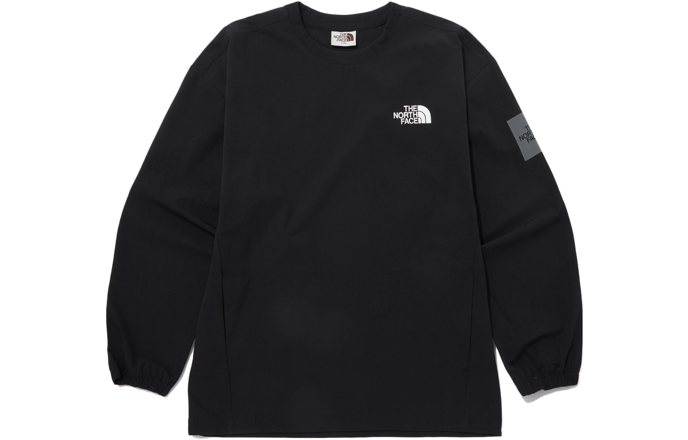 The North Face Logo Patch Crewneck Sweatshirt Unisex Black Long Sleeve NM5MP05J