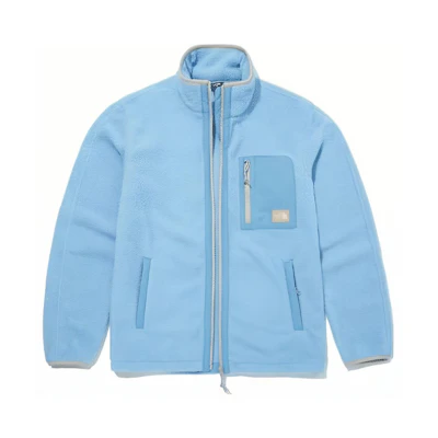 TNF Logo Patch Fleece Jacket with Stand Collar Unisex NJ4FM01C