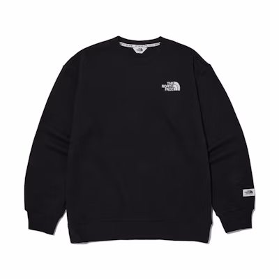 TNF Logo Print Black Crewneck Sweatshirt Unisex Casual NM5MN03J