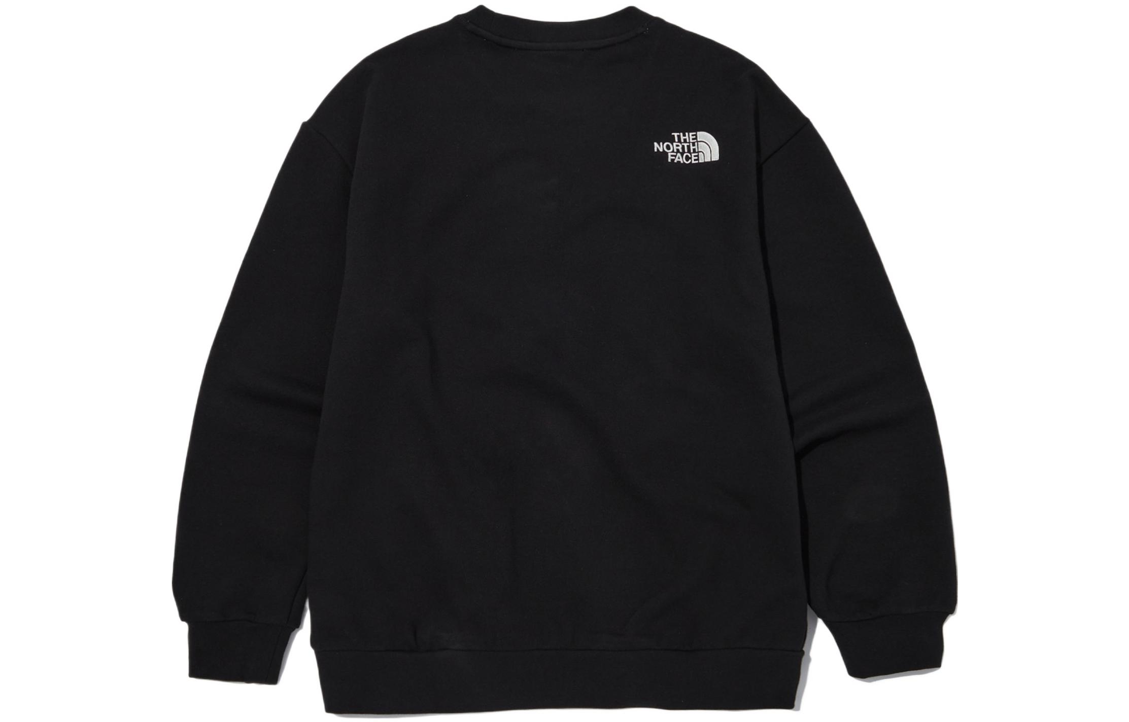 Lookbook The North Face 黑色Logo印花圓領衛衣 男女休閒服 NM5MN03J