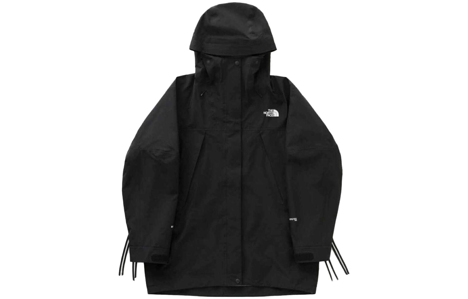 TNF Logo Print Black Hooded Jacket Unisex NPW692HY