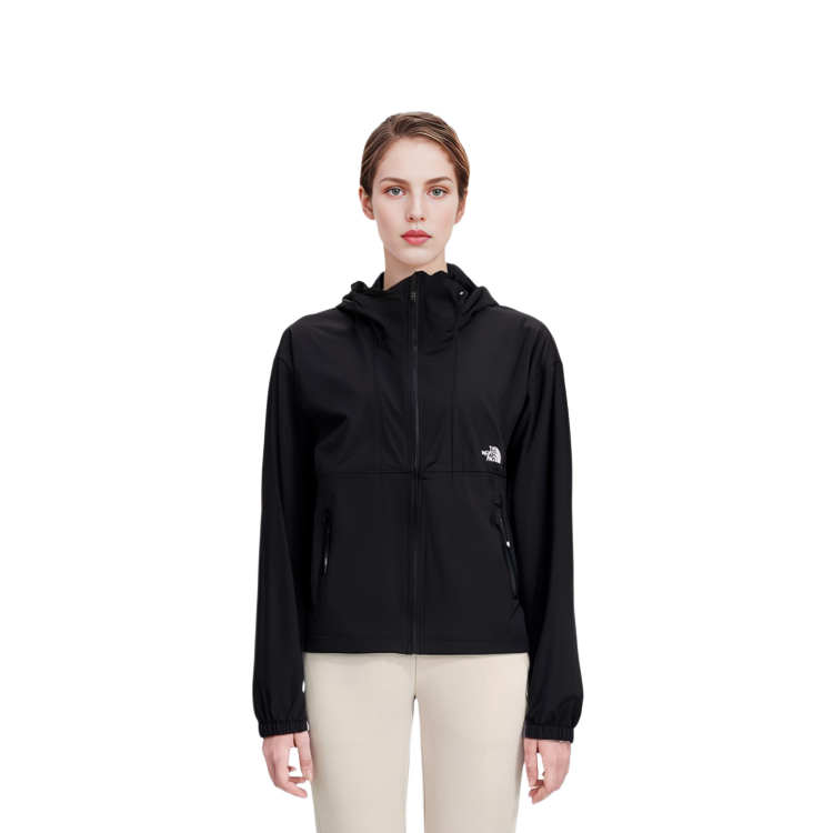 TNF Logo Print Black Zip-Up Hoodie Jacket Unisex Casual Wear NJ3BQ01A 圖 6