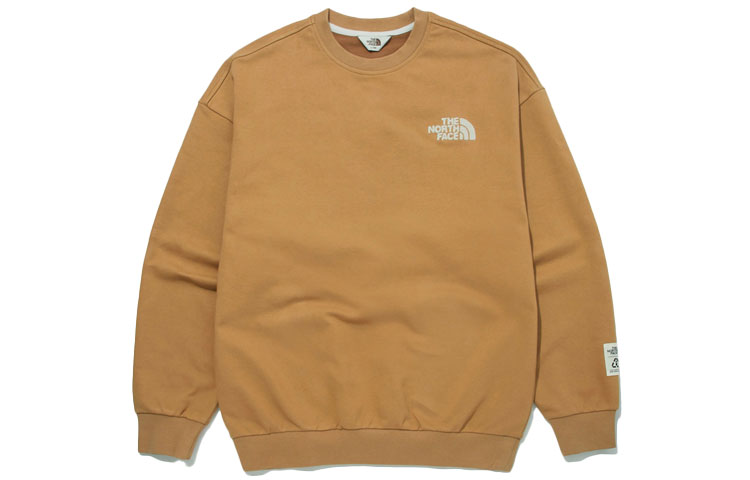 TNF Logo Print Casual Crewneck Pullover Sweatshirt Yellow (Unisex) NM5MM51M