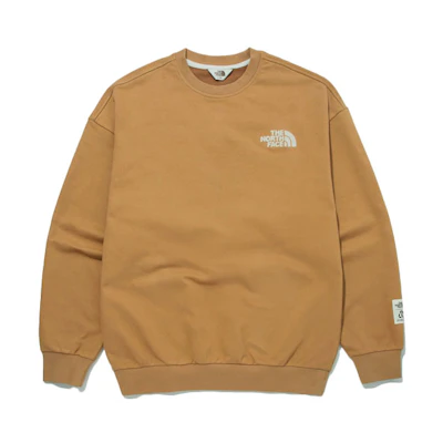 TNF Logo Print Casual Crewneck Pullover Sweatshirt Yellow (Unisex) NM5MM51M