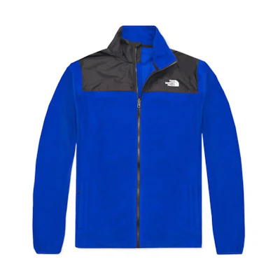 TNF Logo Print Colorblock Fleece Jacket Blue NF0A49AE-40S