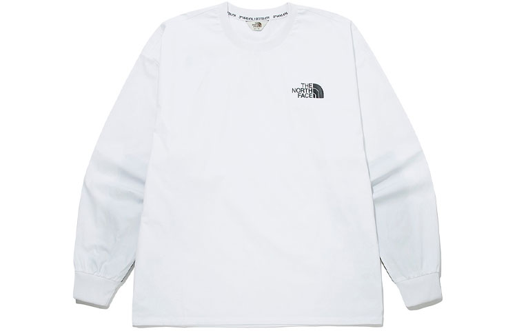TNF Logo Print Colorblock Pullover Sweatshirt White Unisex NM5MM04M