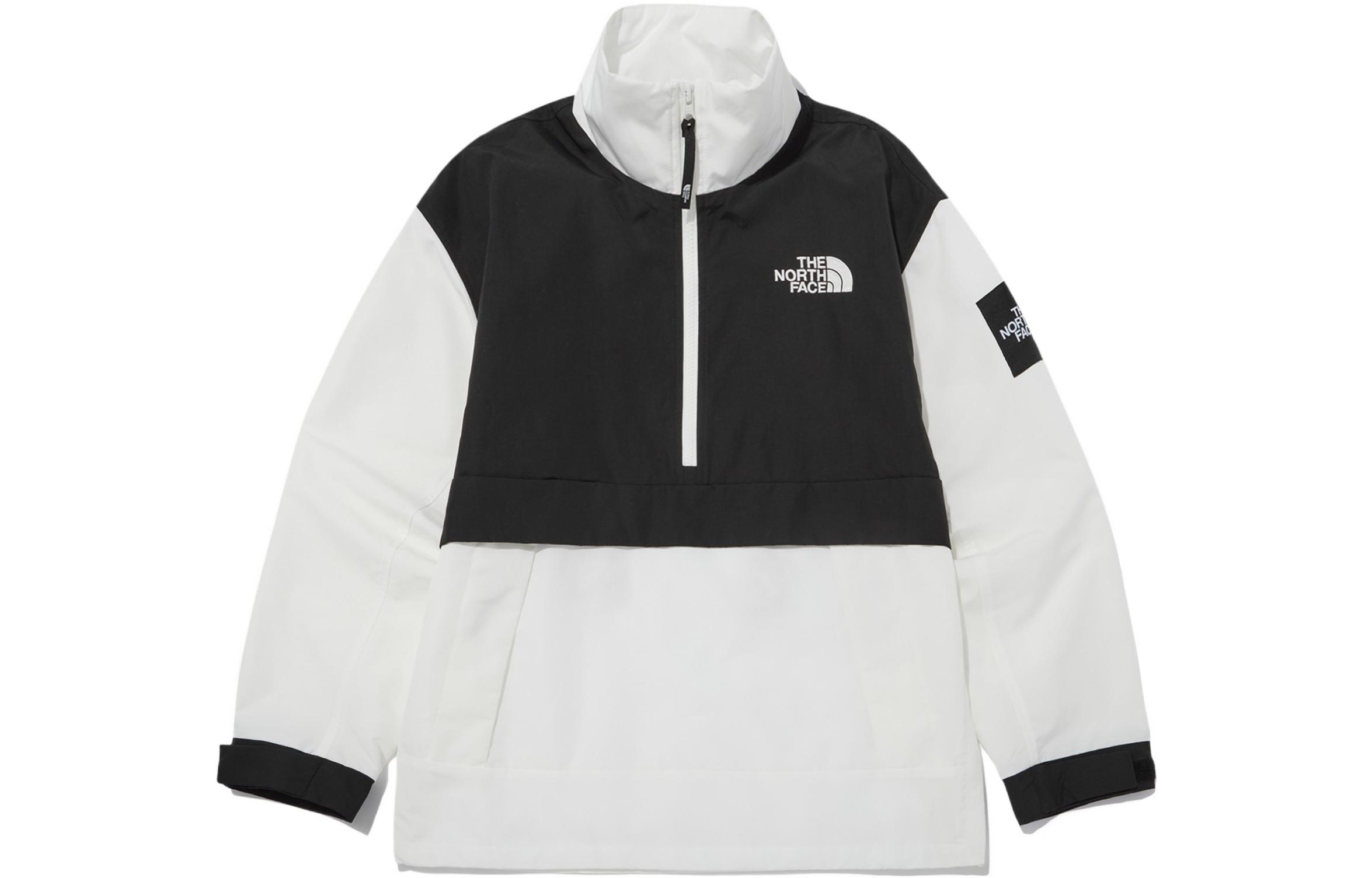 TNF Logo Print Colorblock Stand Collar Jacket in Black/White NA3BN50K