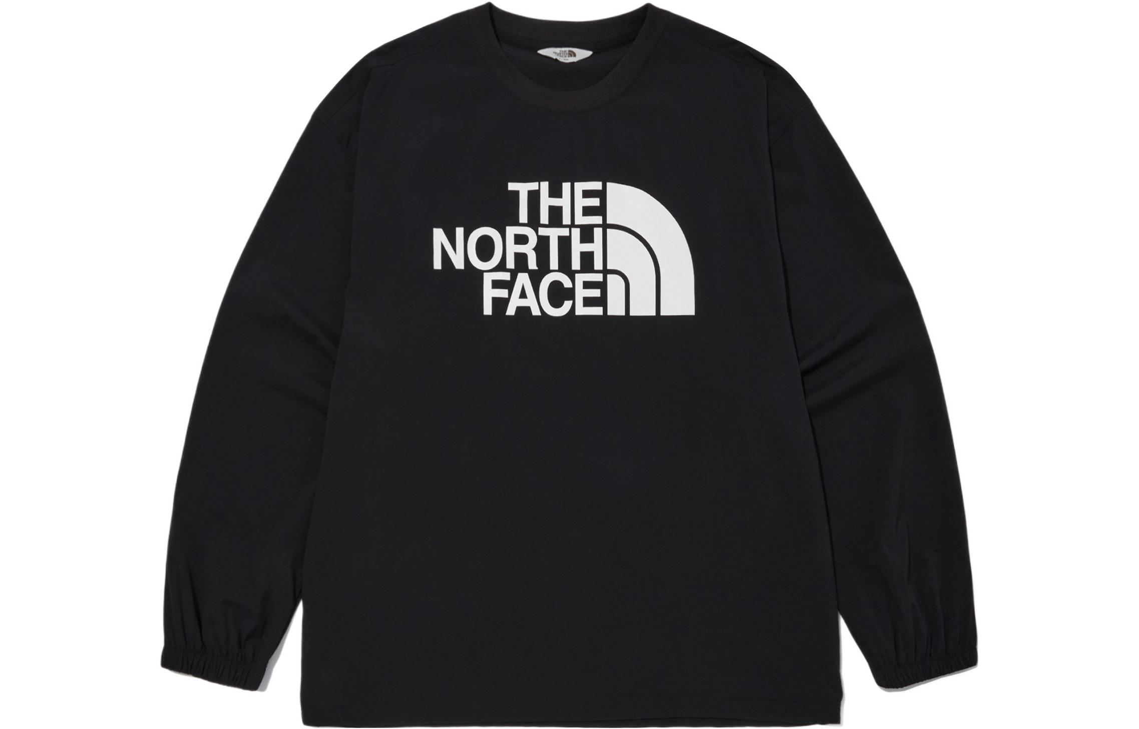 TNF Logo Print Crewneck Long-Sleeve Sweatshirt Black NM5MN05J