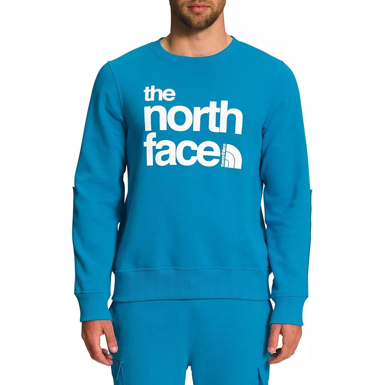 TNF Logo Print Crewneck Long Sleeve Sweatshirt Sky Blue NF0A7UO1JA7