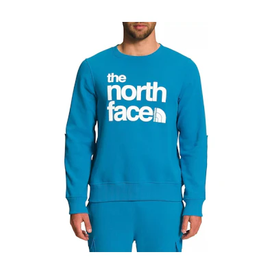 TNF Logo Print Crewneck Long Sleeve Sweatshirt Sky Blue NF0A7UO1JA7