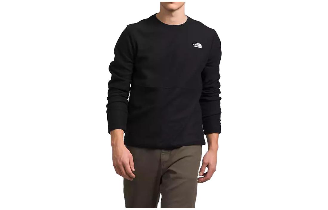 TNF Logo Print Crewneck Pullover Long-Sleeve Sweatshirt Black NF0A84QF-JK3