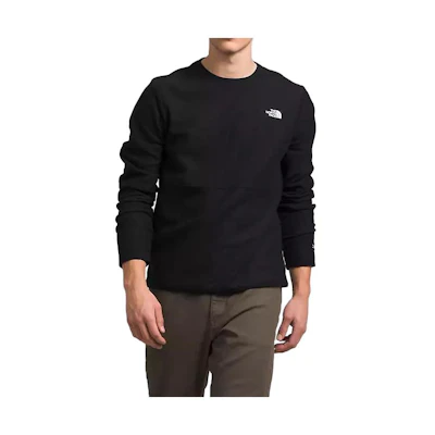 TNF Logo Print Crewneck Pullover Long-Sleeve Sweatshirt Black NF0A84QF-JK3