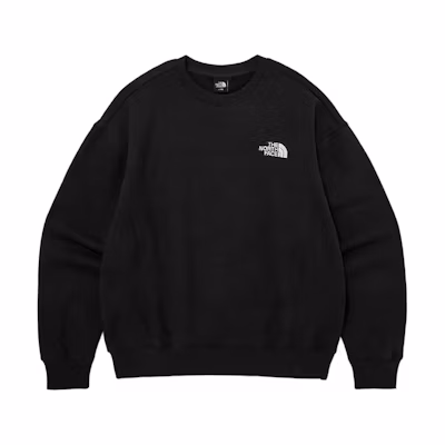 TNF Logo Print Crewneck Pullover Loose Fit Sweatshirt Black Mens NM5MQ03A