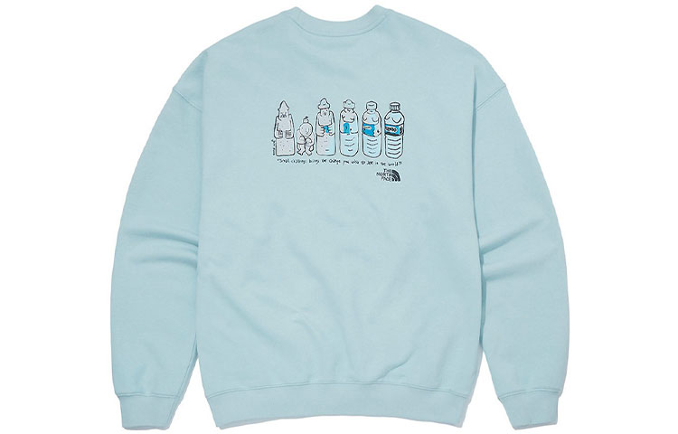 TNF Logo Print Crewneck Sweatshirt Blue NM5MM07C