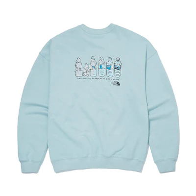 TNF Logo Print Crewneck Sweatshirt Blue NM5MM07C