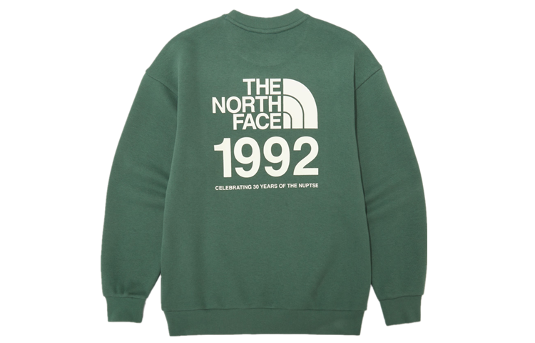 TNF Logo Print Crewneck Sweatshirt Green Unisex Retro Style NM5MN53B