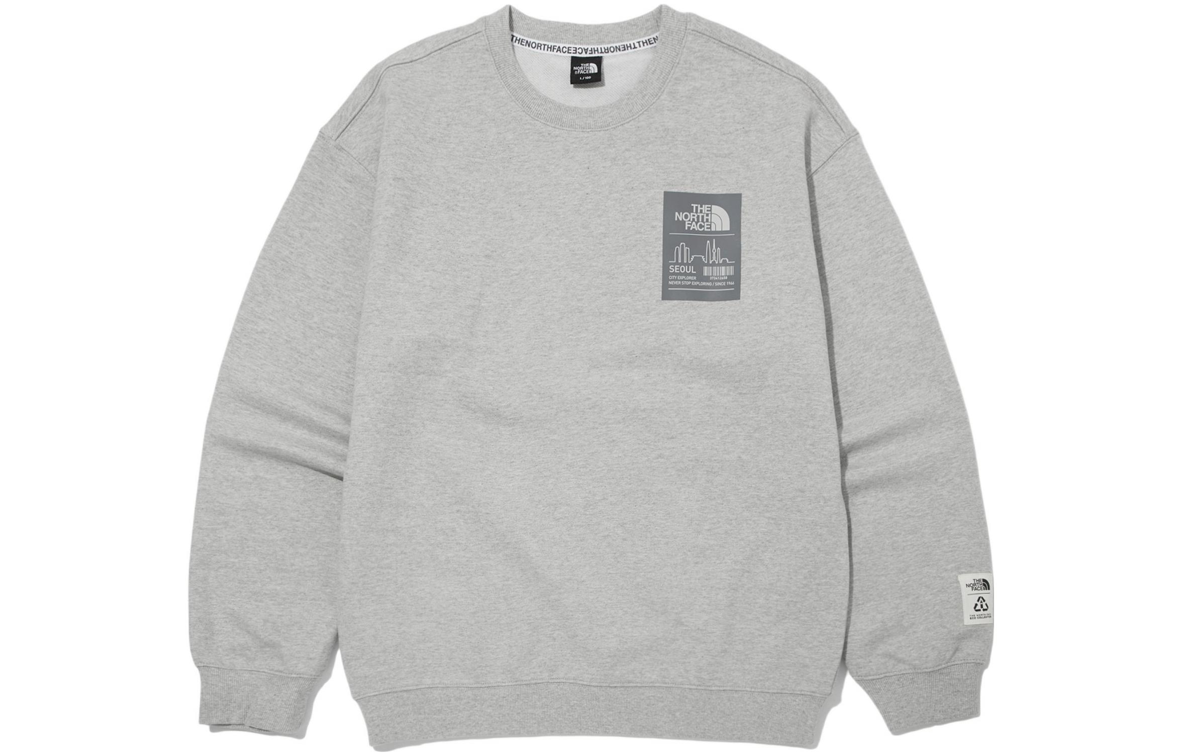 TNF Logo Print Crewneck Sweatshirt Grey - NM5MM61A