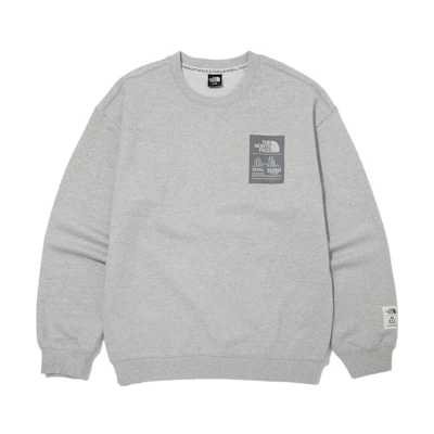 TNF Logo Print Crewneck Sweatshirt Grey - NM5MM61A