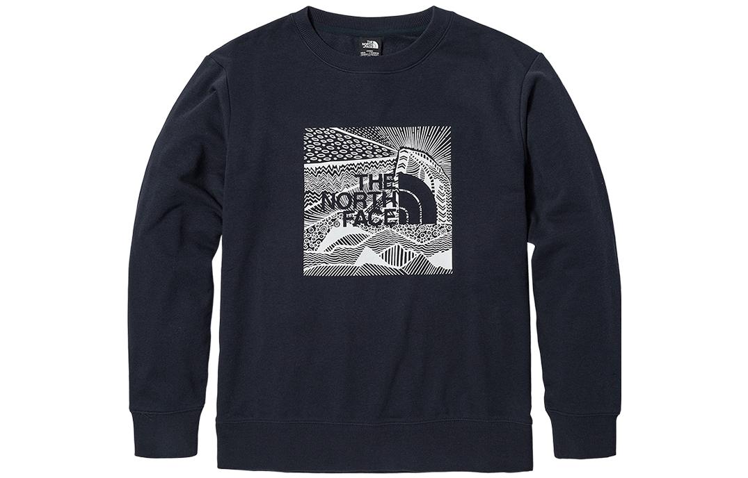 TNF Logo Print Crewneck Sweatshirt Unisex Blue Long Sleeve NF0A81NM-RG1