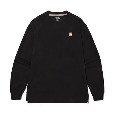 TNF Logo Print Crewneck Sweatshirt Unisex Black Long Sleeve NT7TN00J