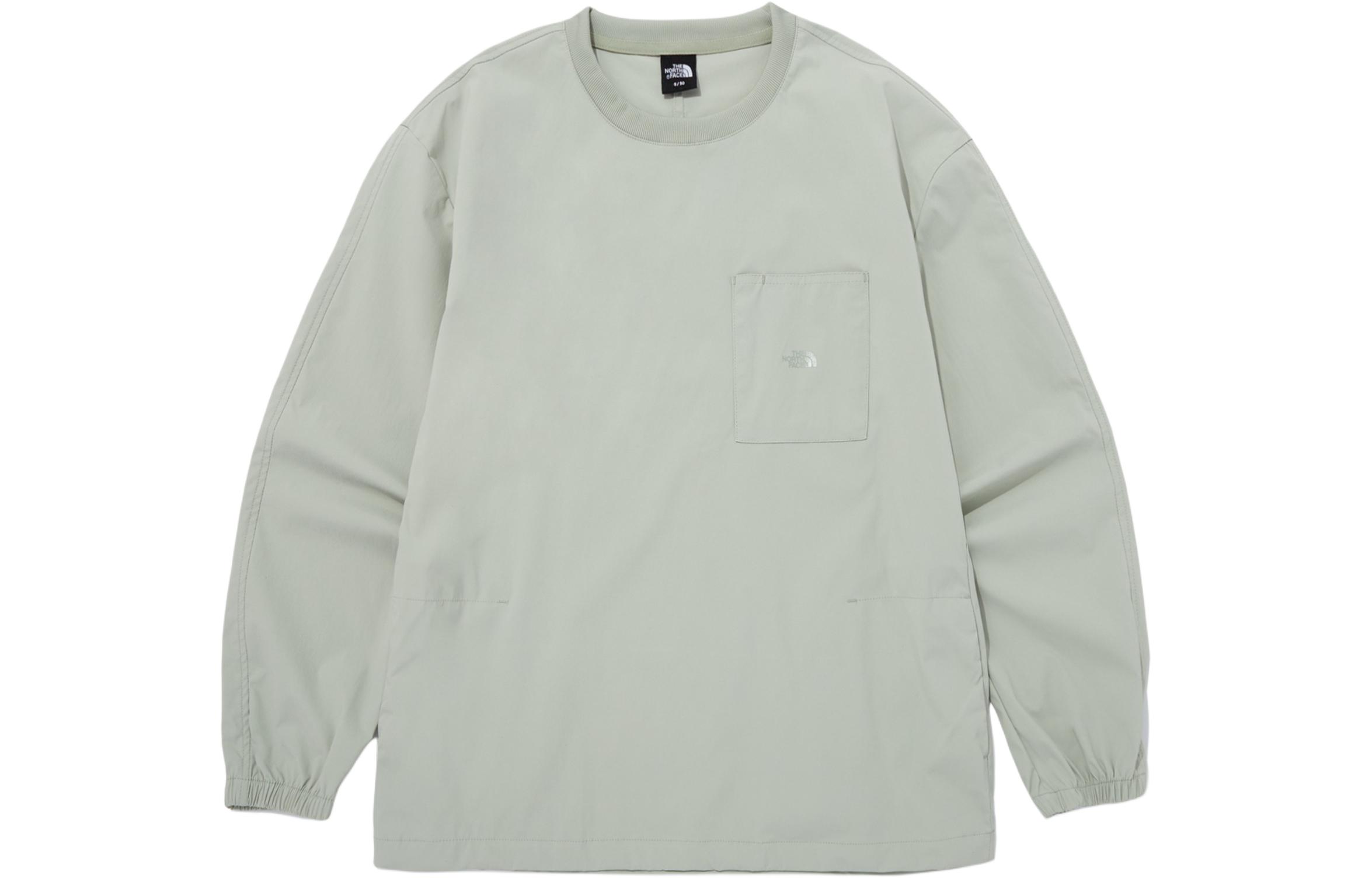 TNF Logo Print Crewneck Sweatshirt Unisex - Gray Khaki NM5MQ11B