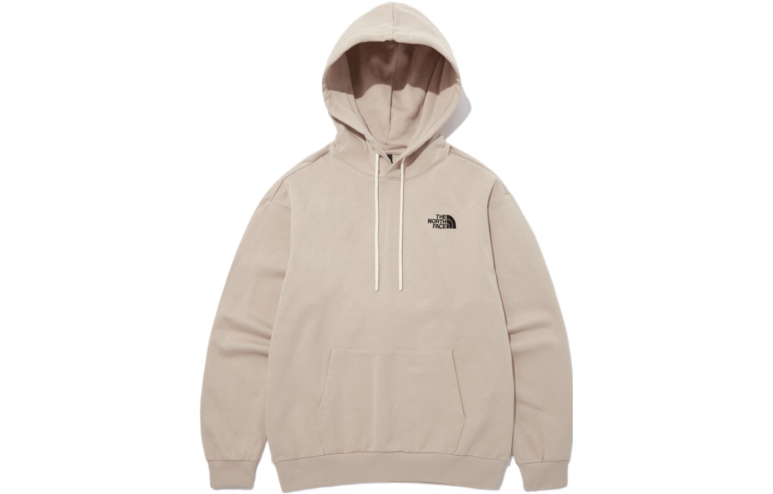 TNF Logo Print Drawstring Hoodie - Light Beige NM5PP42C