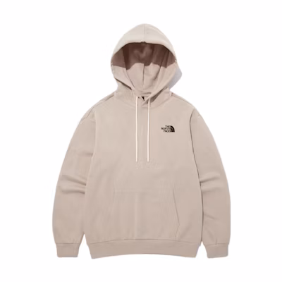 TNF Logo Print Drawstring Hoodie - Light Beige NM5PP42C