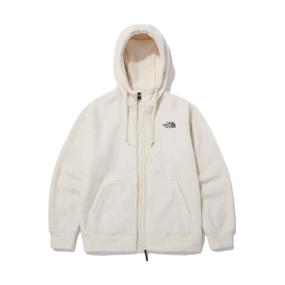 TNF Logo Print Drawstring Hoodie White Long Sleeve NJ4FN61A