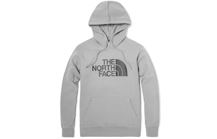 TNF Logo Print Fleece Hoodie Gray - Unisex Style NF0A4U8Y-VQ8