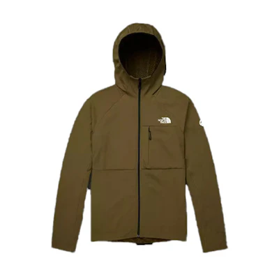 TNF Logo Print Fleece Jacket in Army Green NF0A5J7S-37U