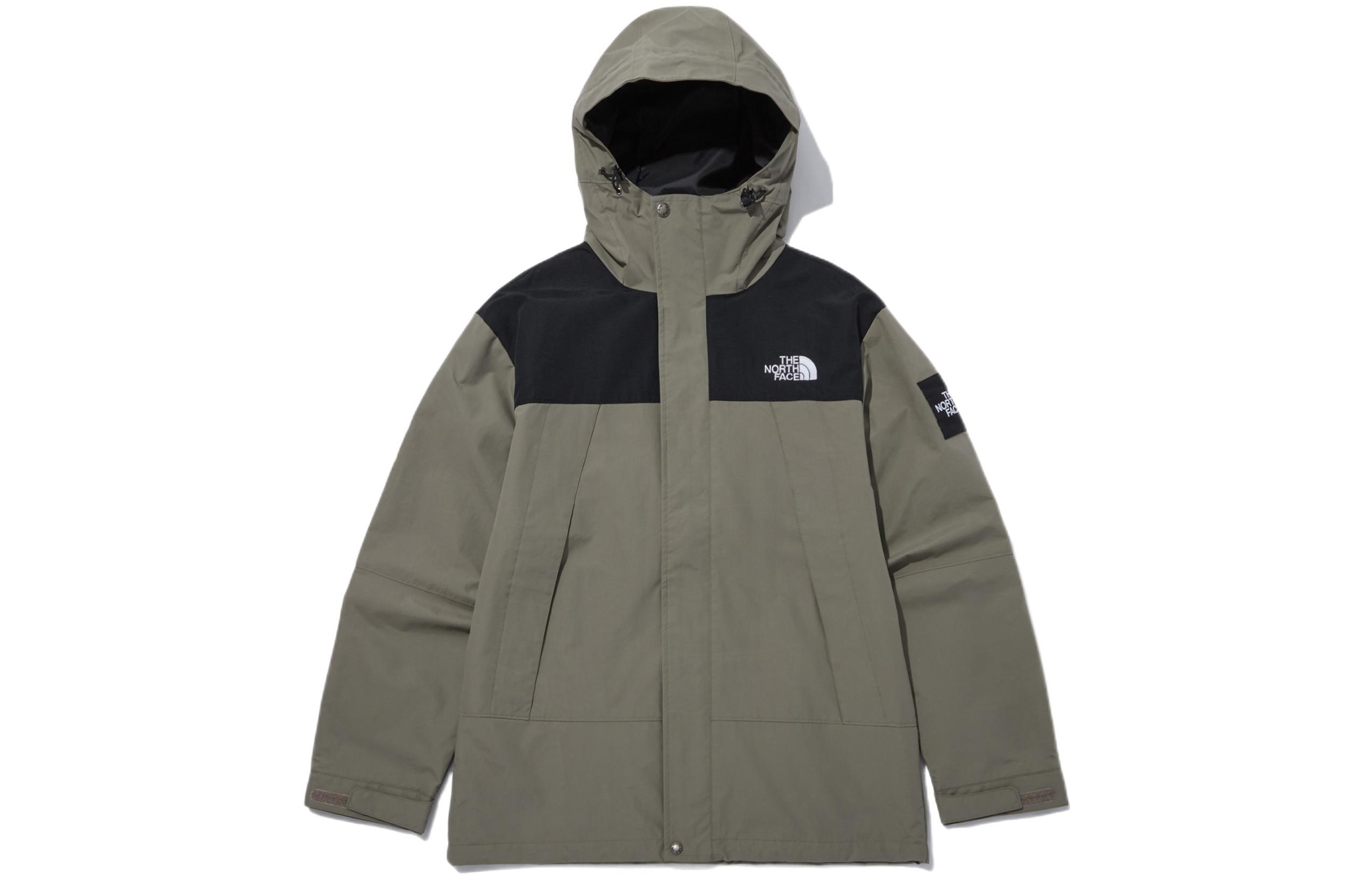 The North Face Logo Print Full-Zip Khaki Windbreaker Jacket NJ3BN60L