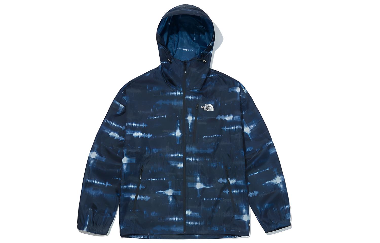 TNF Logo Print Galaxy Hooded Jacket Navy Blue NJ3BM25B