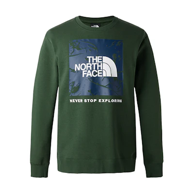 TNF Logo Print Green Knitted Crewneck Sweatshirt Unisex NF0A86Q0-I0P
