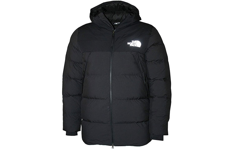 TNF Logo Print Hooded Down Jacket Black NF0A47D5-JK3
