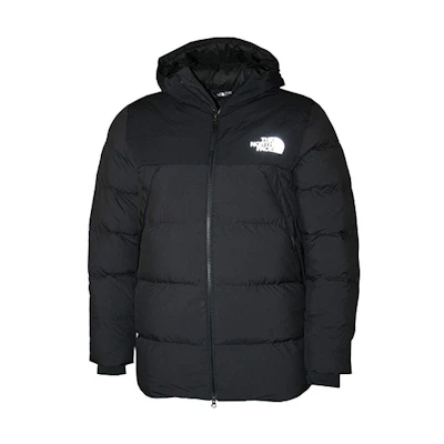 TNF Logo Print Hooded Down Jacket Black NF0A47D5-JK3