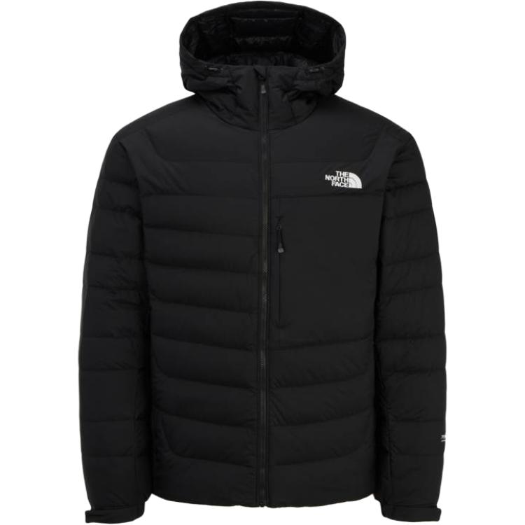 TNF Logo Print Hooded Down Jacket Black NJ1DQ57A
