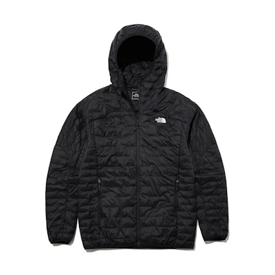 TNF Logo Print Hooded Down Jacket with Zipper NJ3NL72A