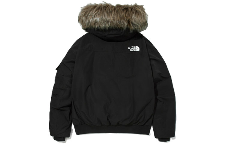 THE NORTH FACE Logo Print Hooded Down Jacket with Fur Collar Black (Unisex). NJ1DM68A 圖 3