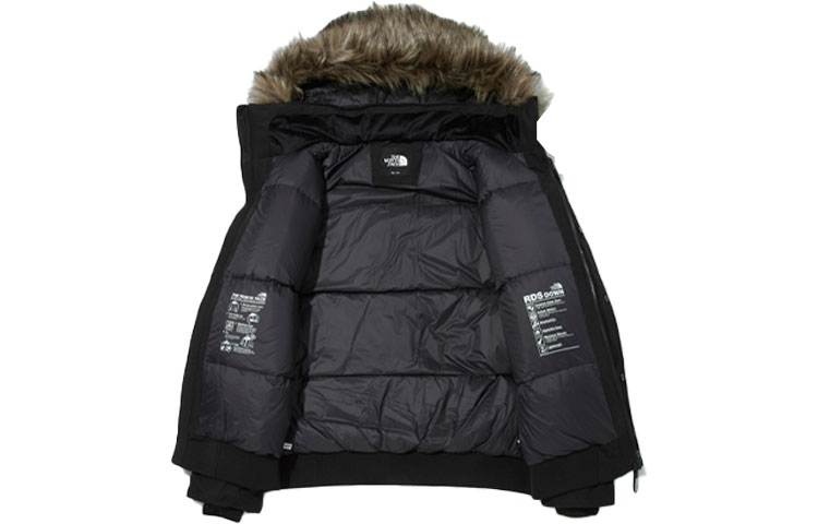THE NORTH FACE Logo Print Hooded Down Jacket with Fur Collar Black (Unisex). NJ1DM68A 圖 4