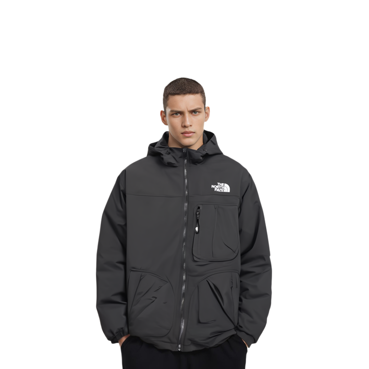 TNF Logo Print Hooded Jacket Unisex Black NJ3NN56A 圖 4