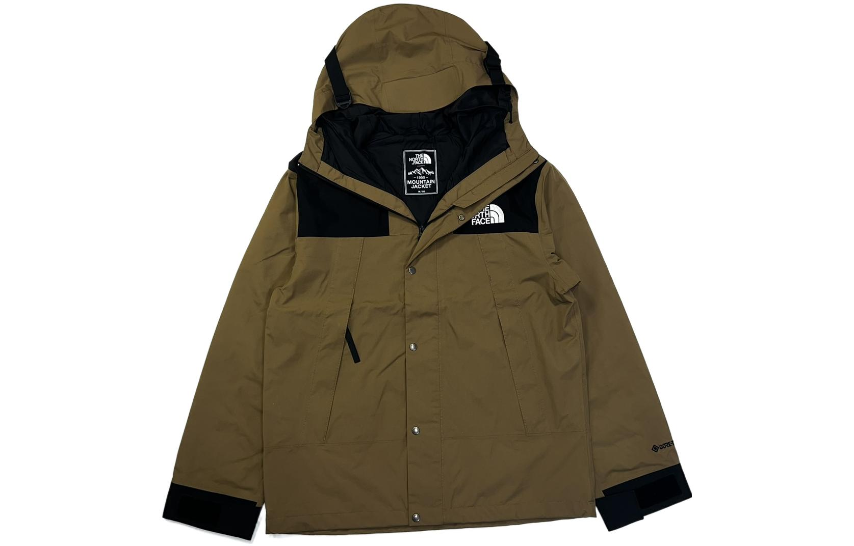 TNF Logo Print Hooded Jacket Unisex Khaki Color NI2GN12E